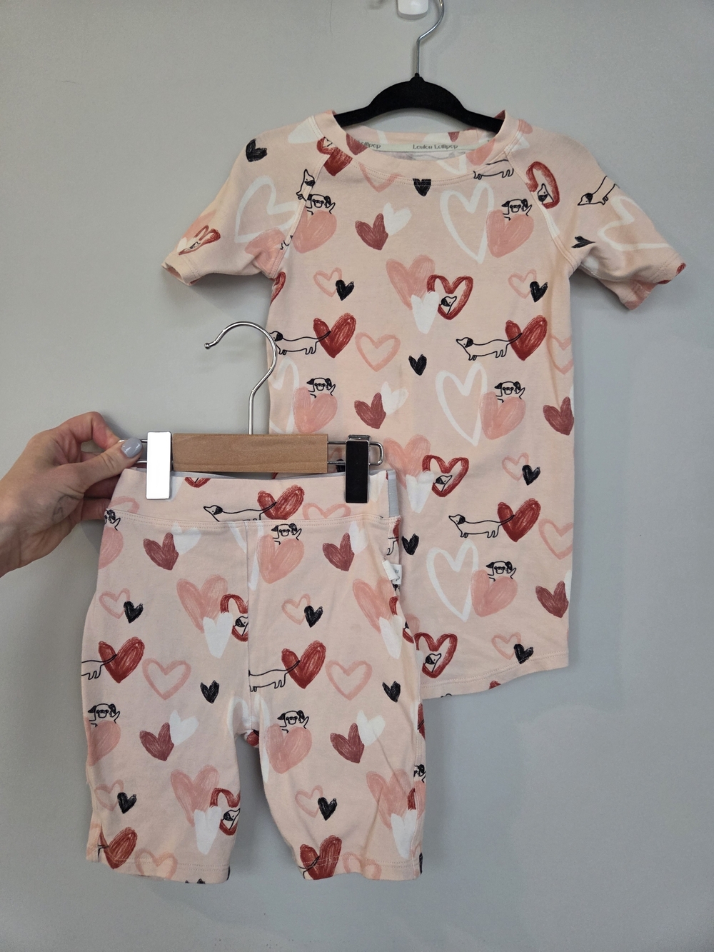 Loulou Lollipop Bamboo Dachshund Heart Sleep Set